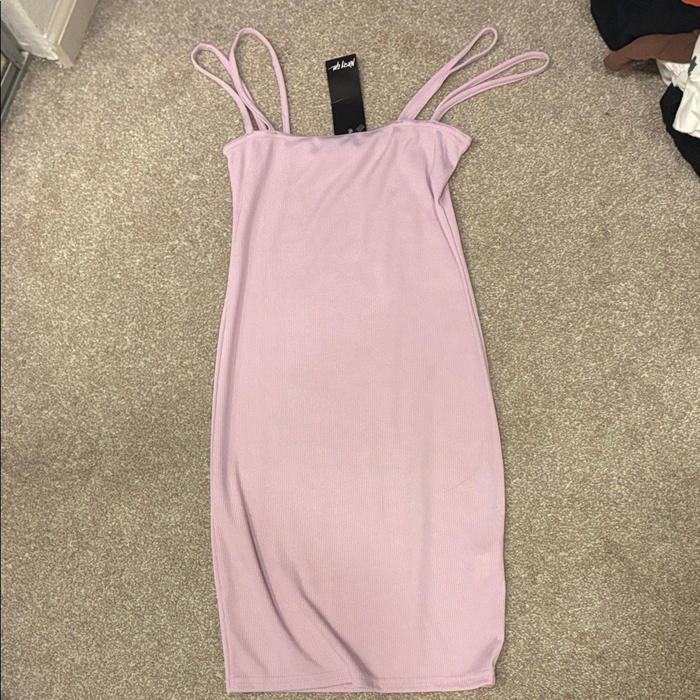 Nasty Gal Double-Strap Lilac Midi Dress